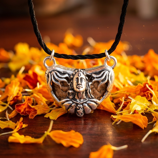 Divine Lord Shiva Rudraksha Pendant in Handcrafted Sterling Silver