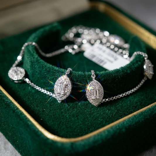 Baguette Diamond Halo Leg Chain