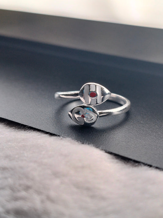 92.5 SILVER ADJUSTABLE MURUGAN RING