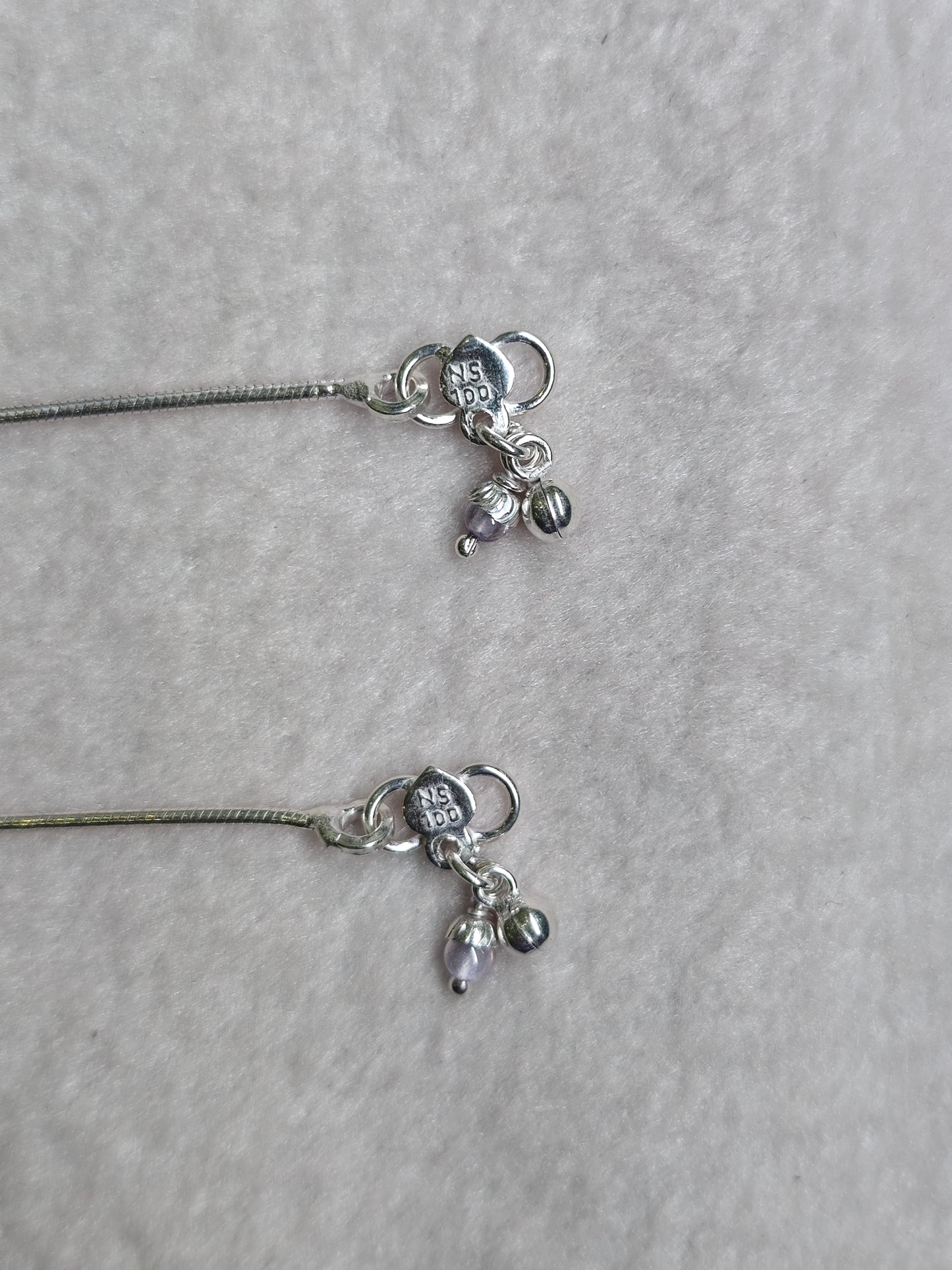 SILVER EVIL EYE ANKLET 9.5 INCHES