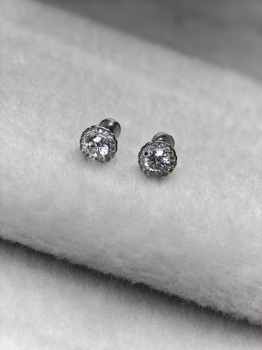 Classic Floral Silver Stud