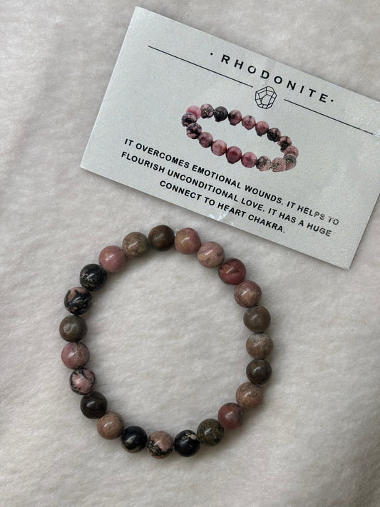 RHODONITE CRYSTAL BRACELET