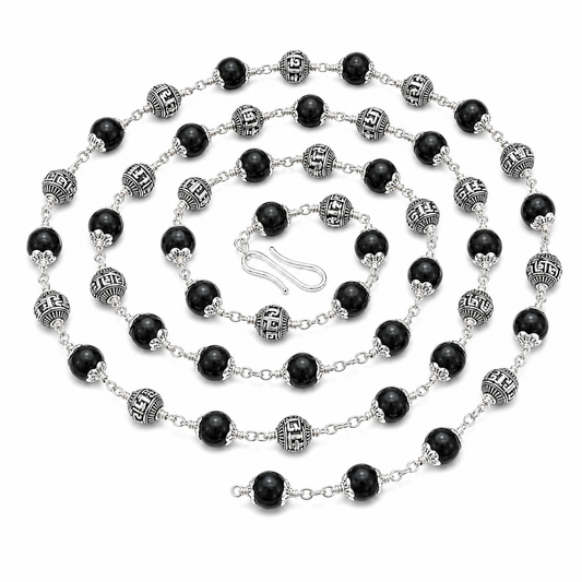 KARUNGALI WITH JAI SRI RAM SILVER BEEDS