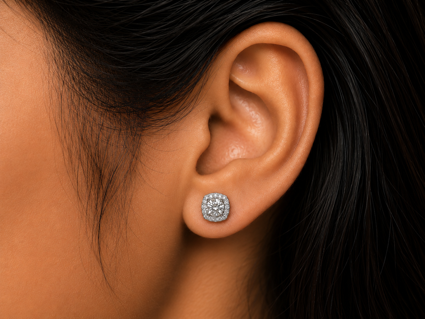 Premium Floral Silver Stud
