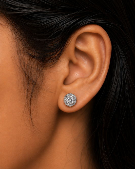 Classic Floral Silver Stud