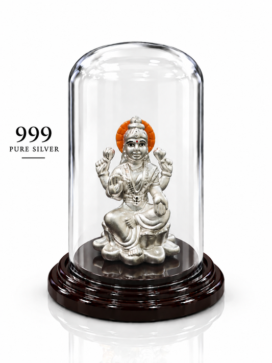 999 Pure Silver Blessing Lakshmi Ji Idol | ZORKI