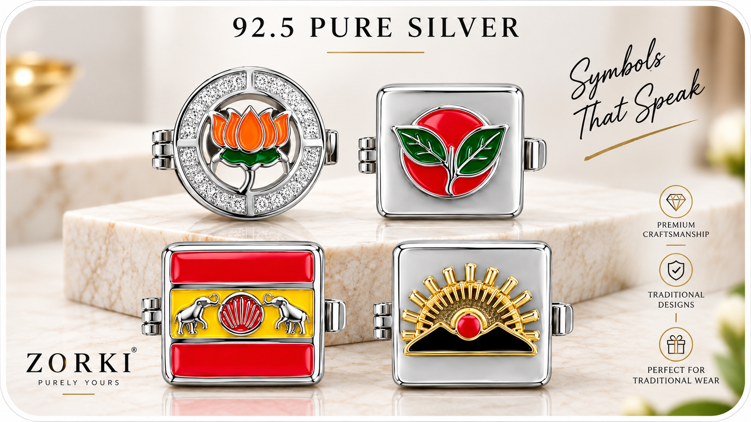 Silver Button Holder