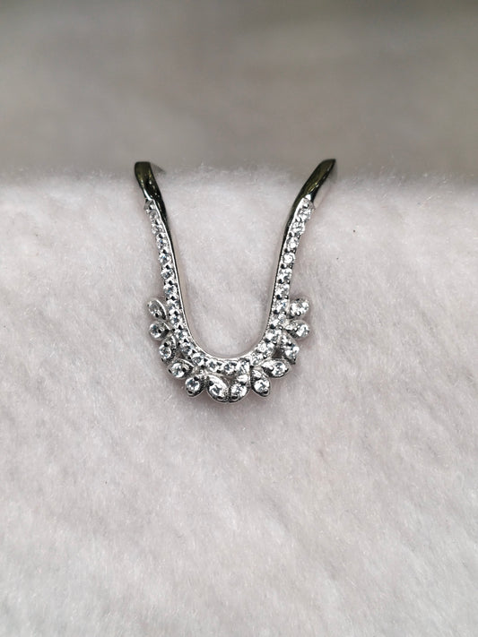 92.5 SILVER ADJUSTABLE VANKI RING (V RING) FOR WOMEN