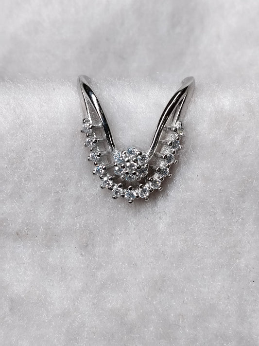 92.5 SILVER ADJUSTABLE VANKI RING (V RING) FOR WOMEN