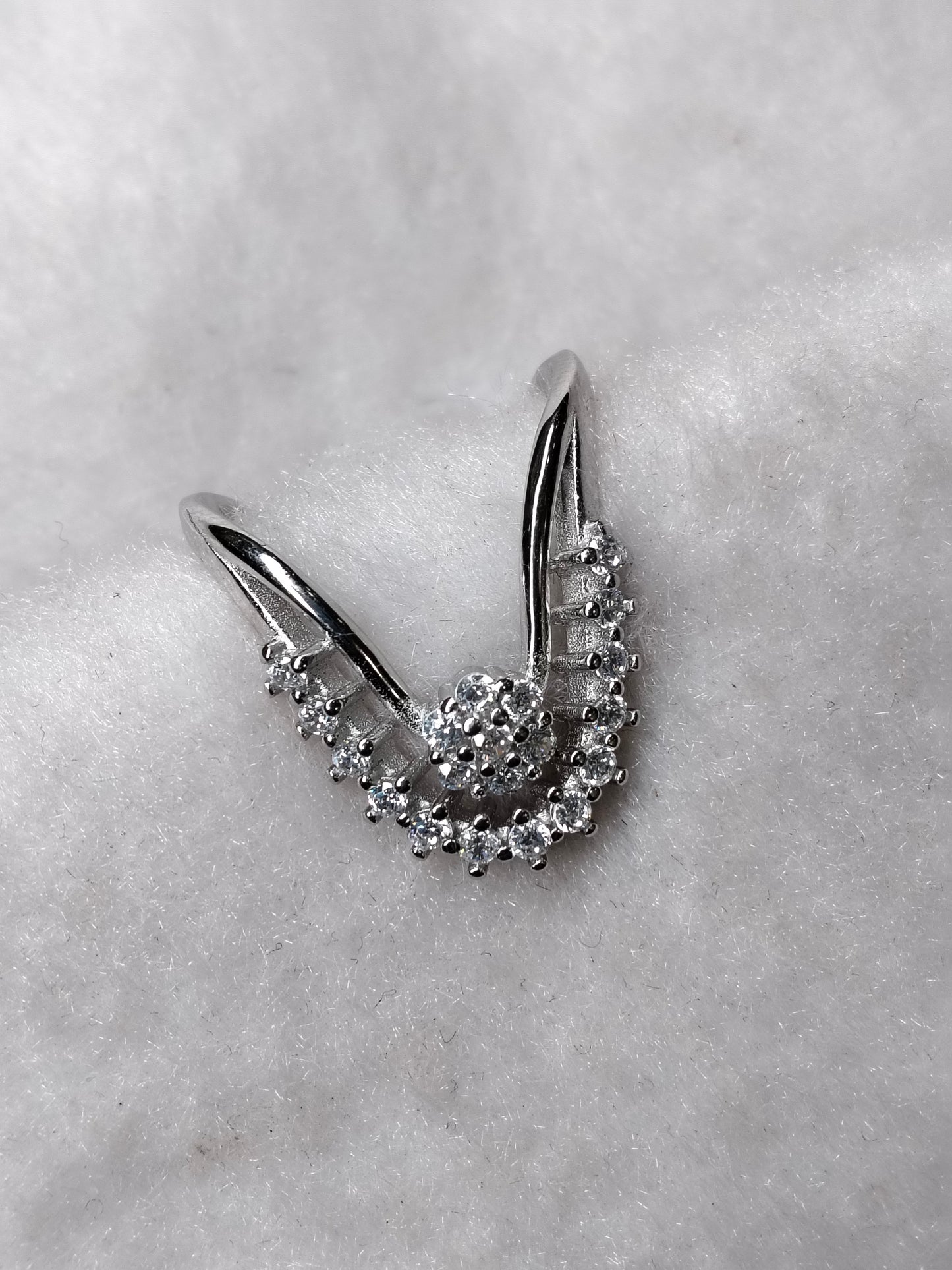92.5 SILVER ADJUSTABLE VANKI RING (V RING) FOR WOMEN