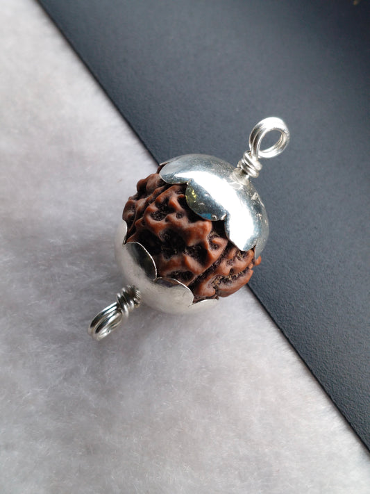 5 MUKHI RUDRAKSHA PENDANT – 92.5 SILVER