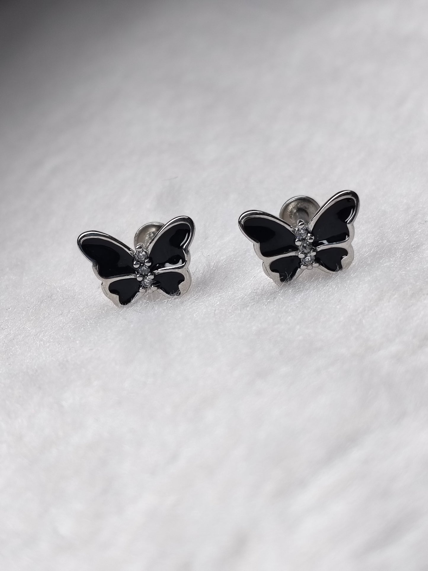 Elegant Butterfly Silver Stud