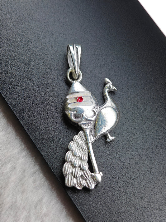 92.5 Silver Lord Murugan Vel Pendant