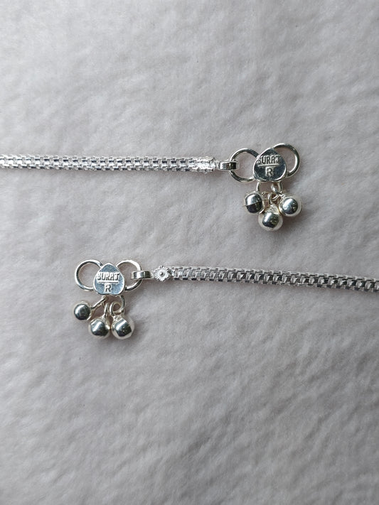 SILVER ANKLET-10 INCHES