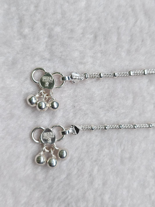 SILVER ANKLET-10 INCHES