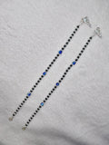 SILVER EVIL EYE ANKLET 9.5 INCHES