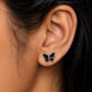 Elegant Butterfly Silver Stud