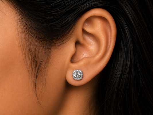 Premium Floral Silver Stud