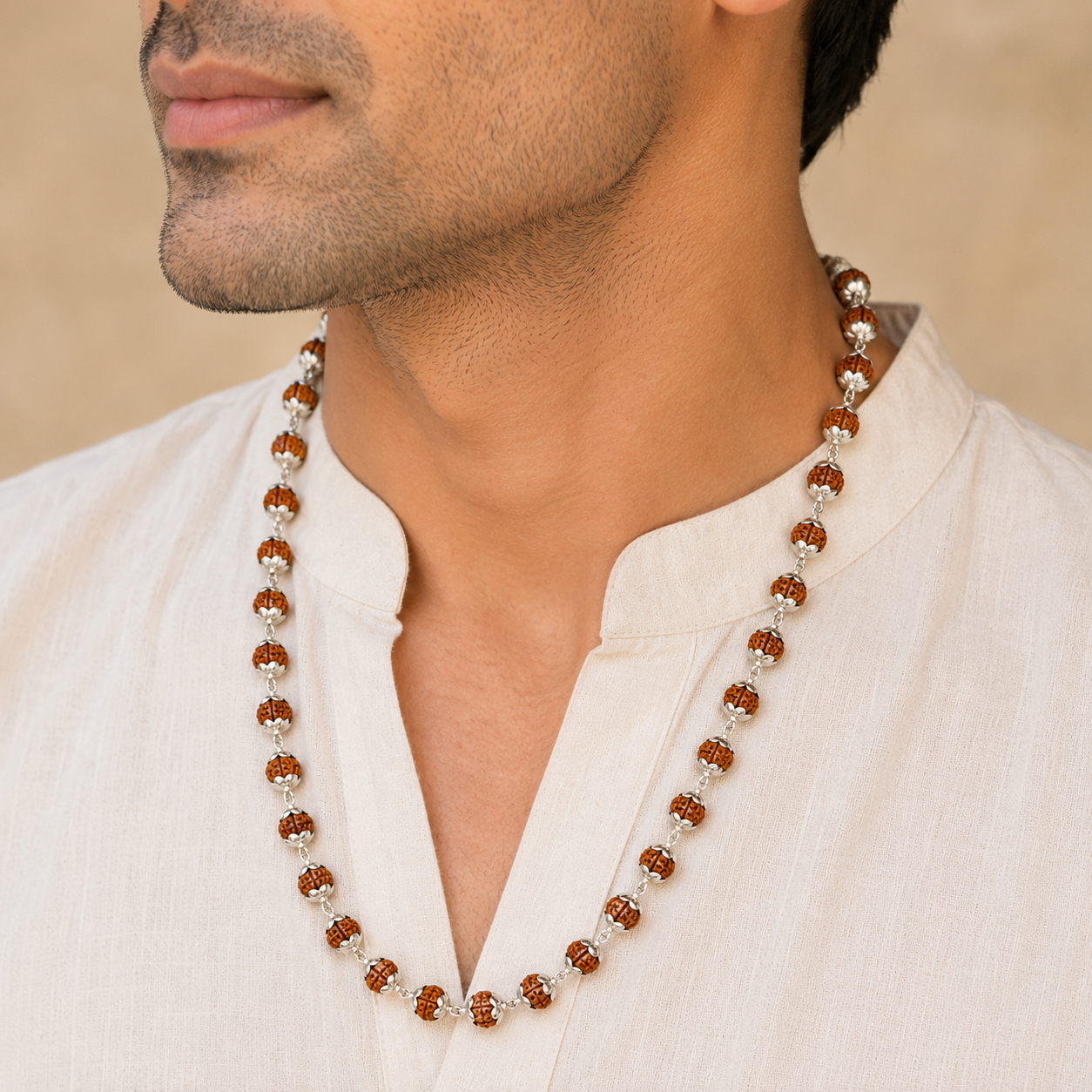 SILVER RUDRAKSHA MALAI
