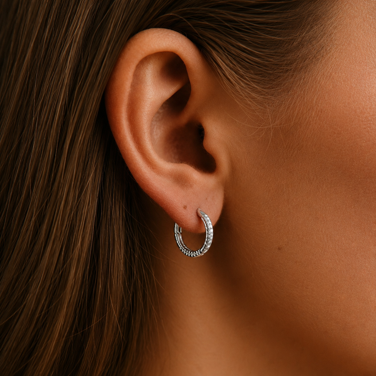 Elegant Sterling Silver Hoops
