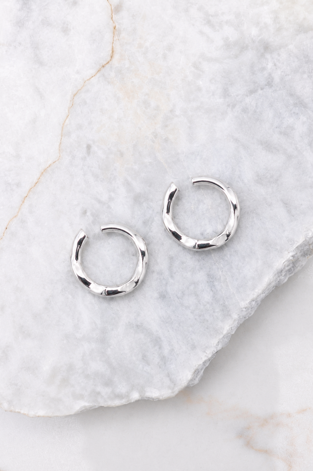 Classic High-Polish Silver Hoops