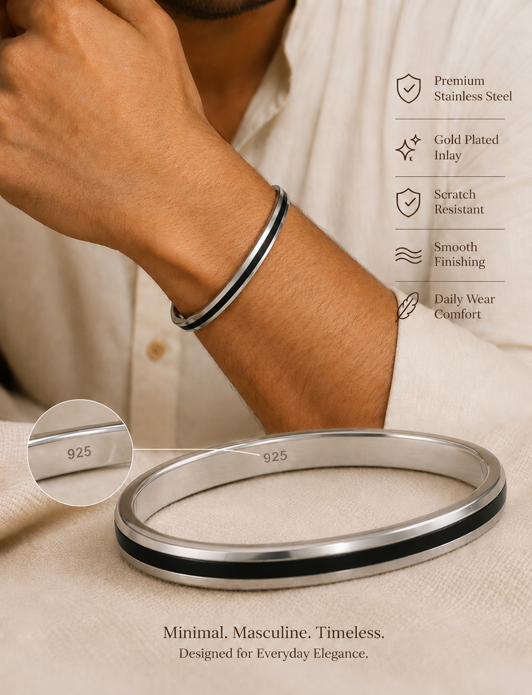 BLACK LINE-SILVER KADA