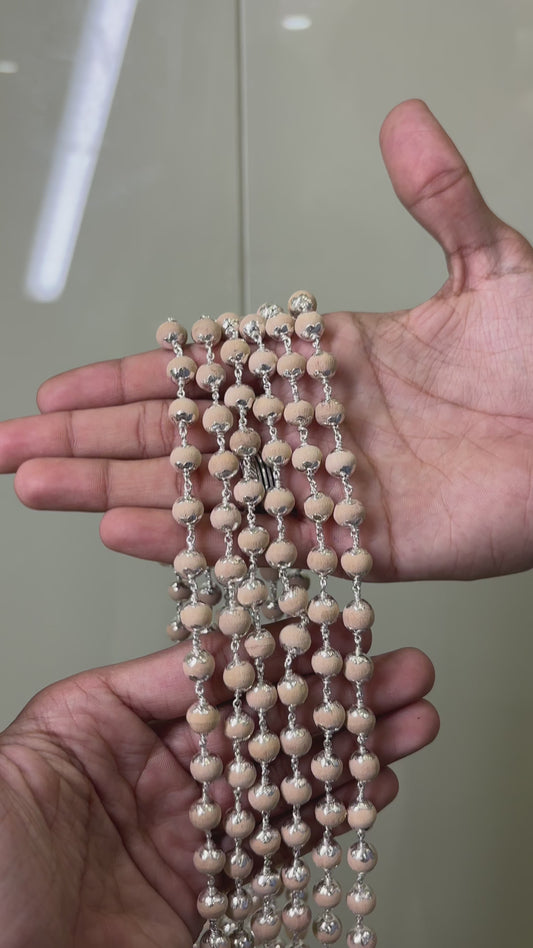 Tulsi Mala with Silver Cups – 54 Beads | ZORKI