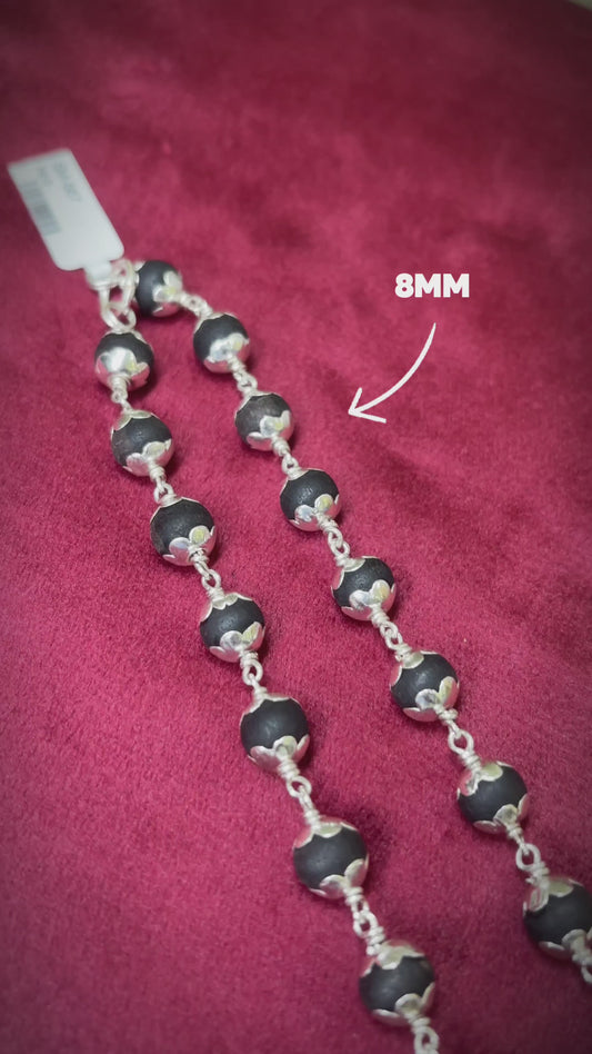 Silver karungali malai