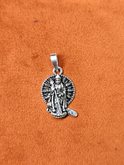 92.5 Silver Lord Murugan Vel Mayil Standing Dollar | Oxidised Silver