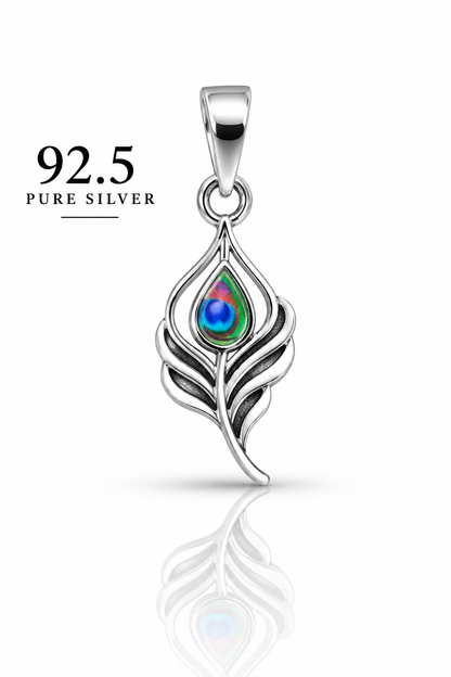 92.5 Silver Krishna Peacock Feather Dollar | ZORKI