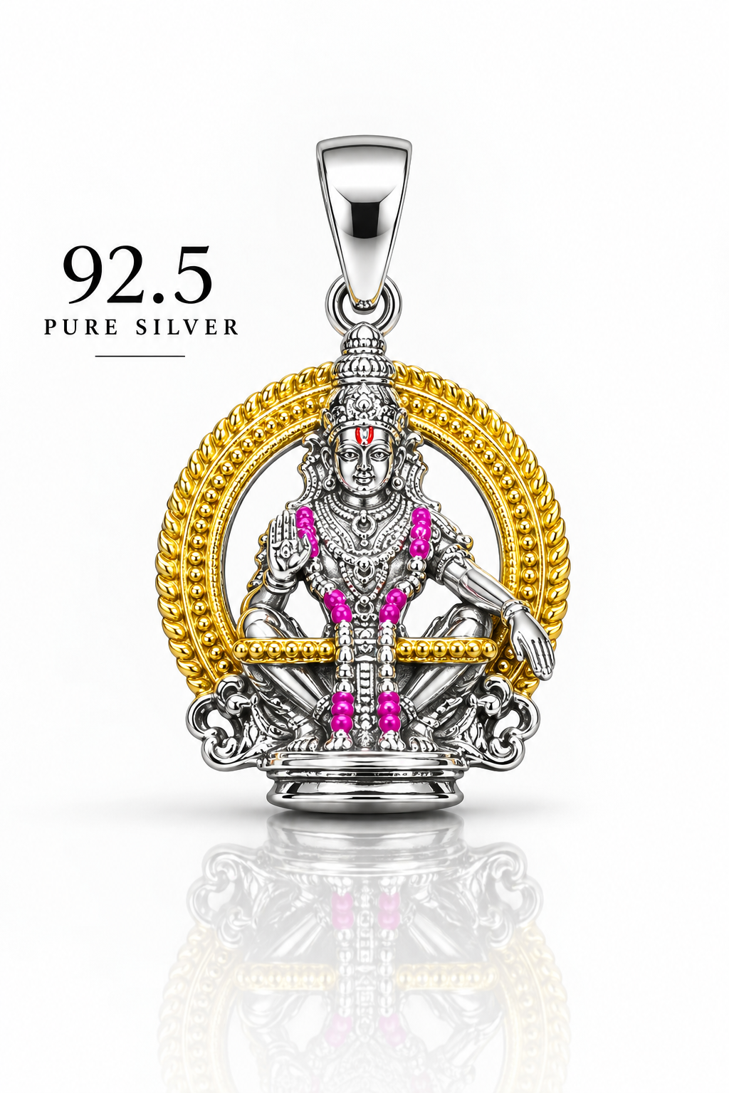 92.5 Silver Ayyappa Swamy Blessing Dollar | ZORKI