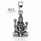 92.5 Silver Lord Shiva Meditation Dollar | Trishul, Damru & Nandi Pendant