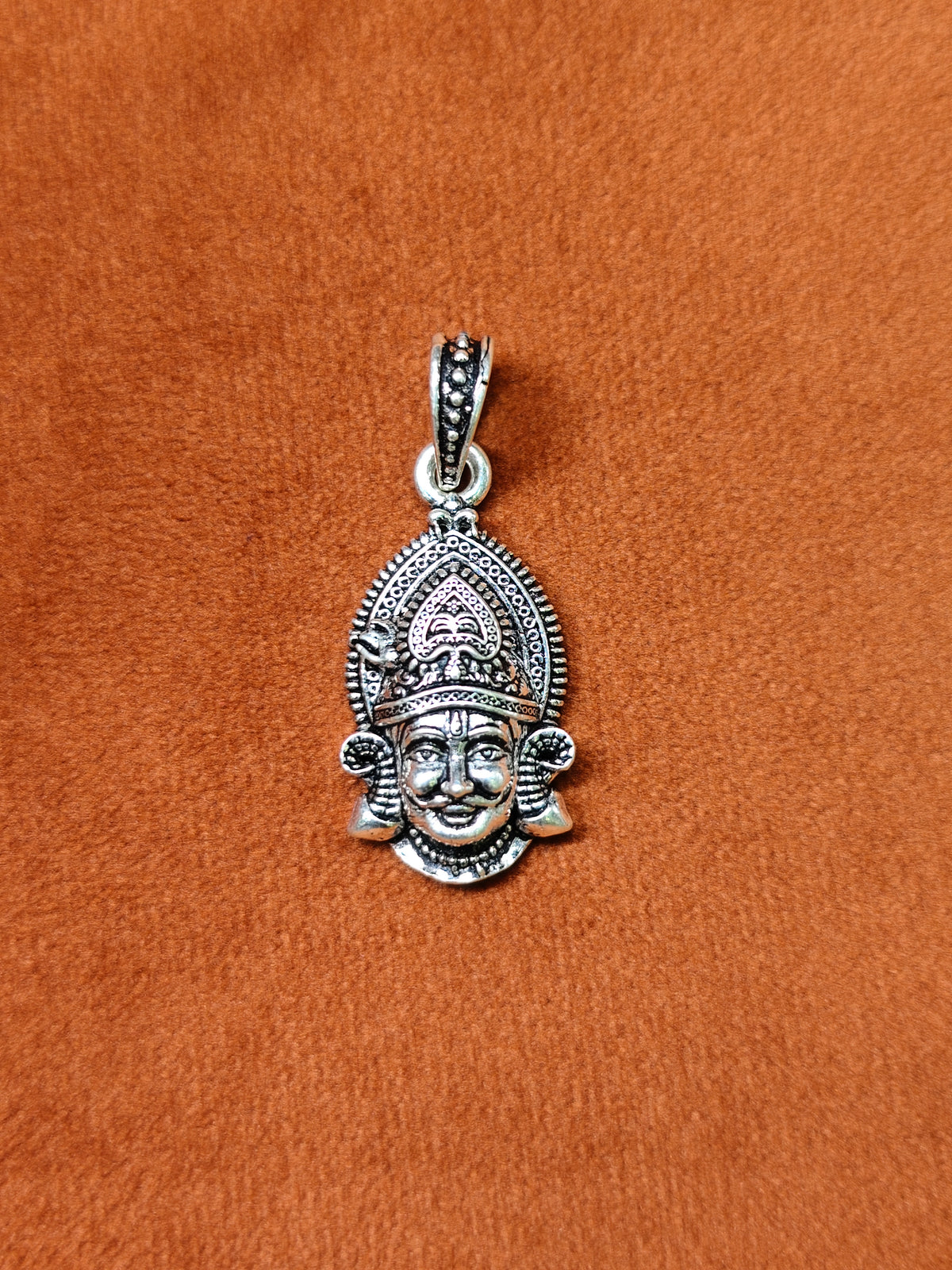 92.5 Silver Khatu Shyam Ji Face Pendant | ZORKI