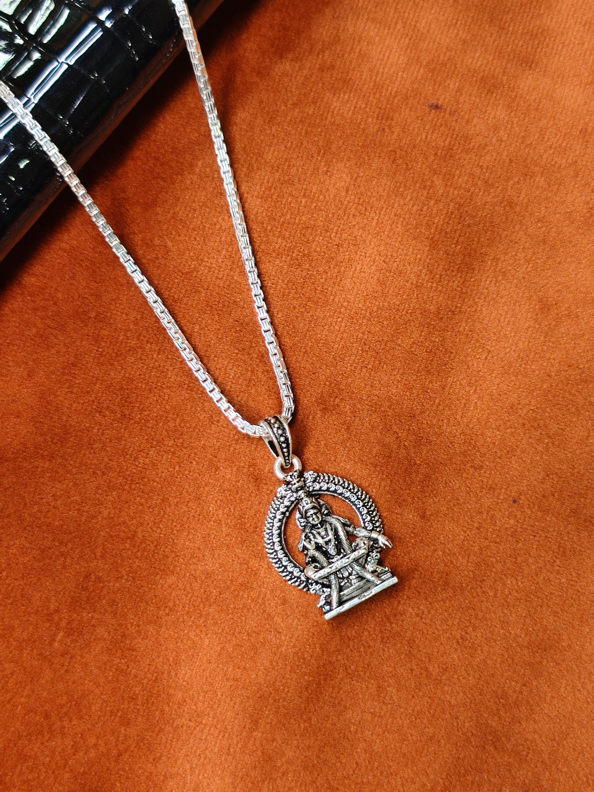 92.5 Silver Ayyappa Dollar | Oxidised Silver