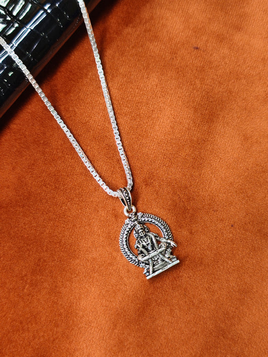 92.5 Silver Ayyappa Dollar | Oxidised Silver