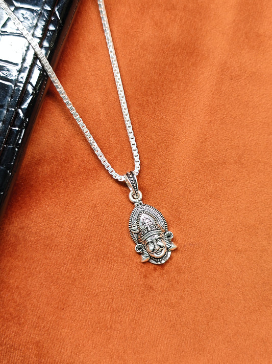 92.5 Silver Khatu Shyam Ji Face Pendant | ZORKI