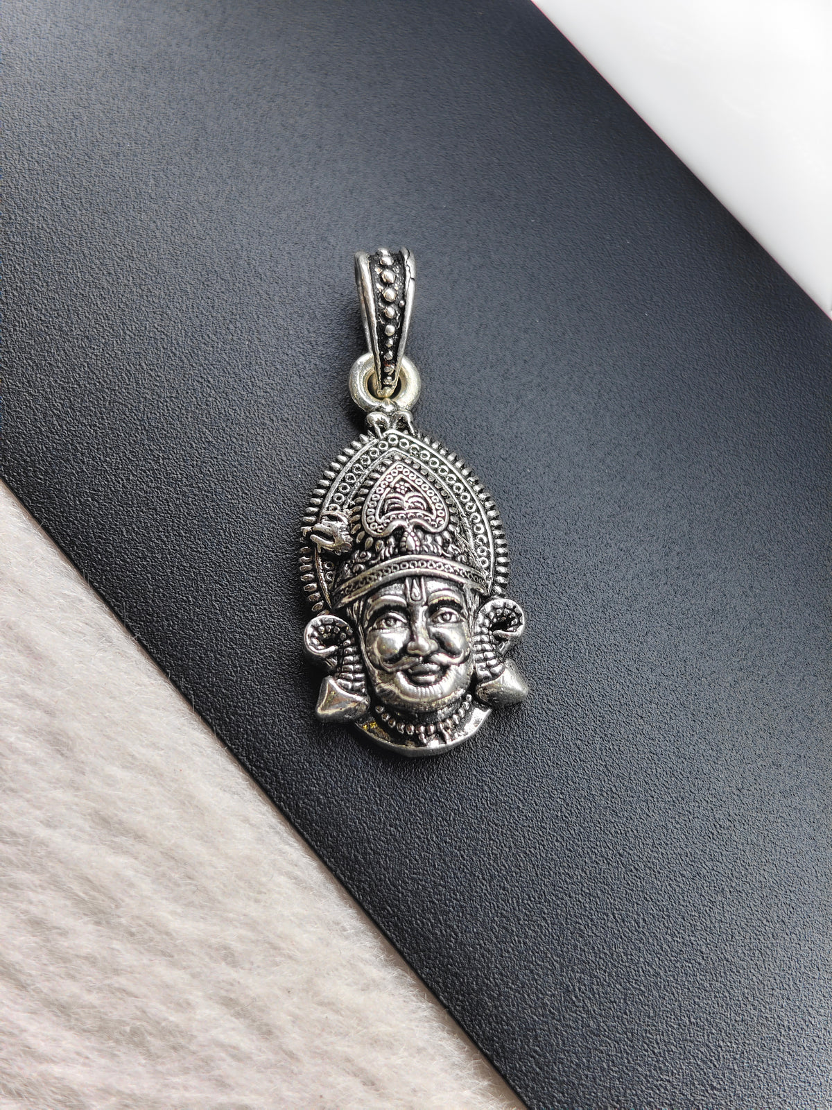 92.5 Silver Khatu Shyam Ji Face Pendant | ZORKI