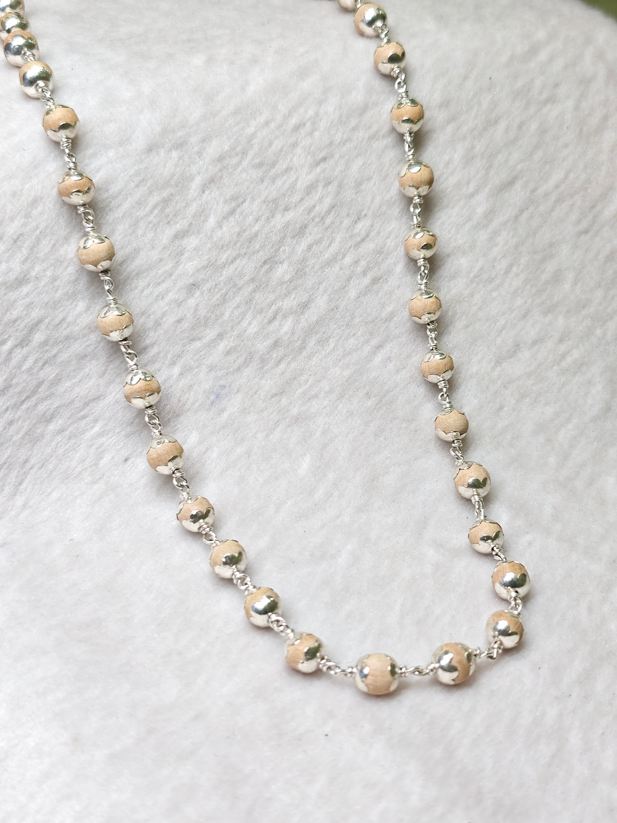 Tulsi Mala with Silver Cups – 108 Beads | ZORKI