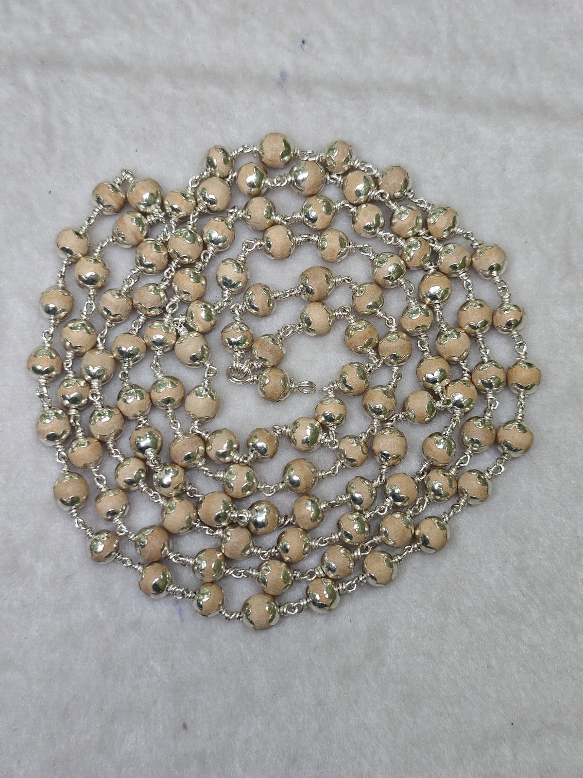 Tulsi Mala with Silver Cups – 108 Beads | ZORKI