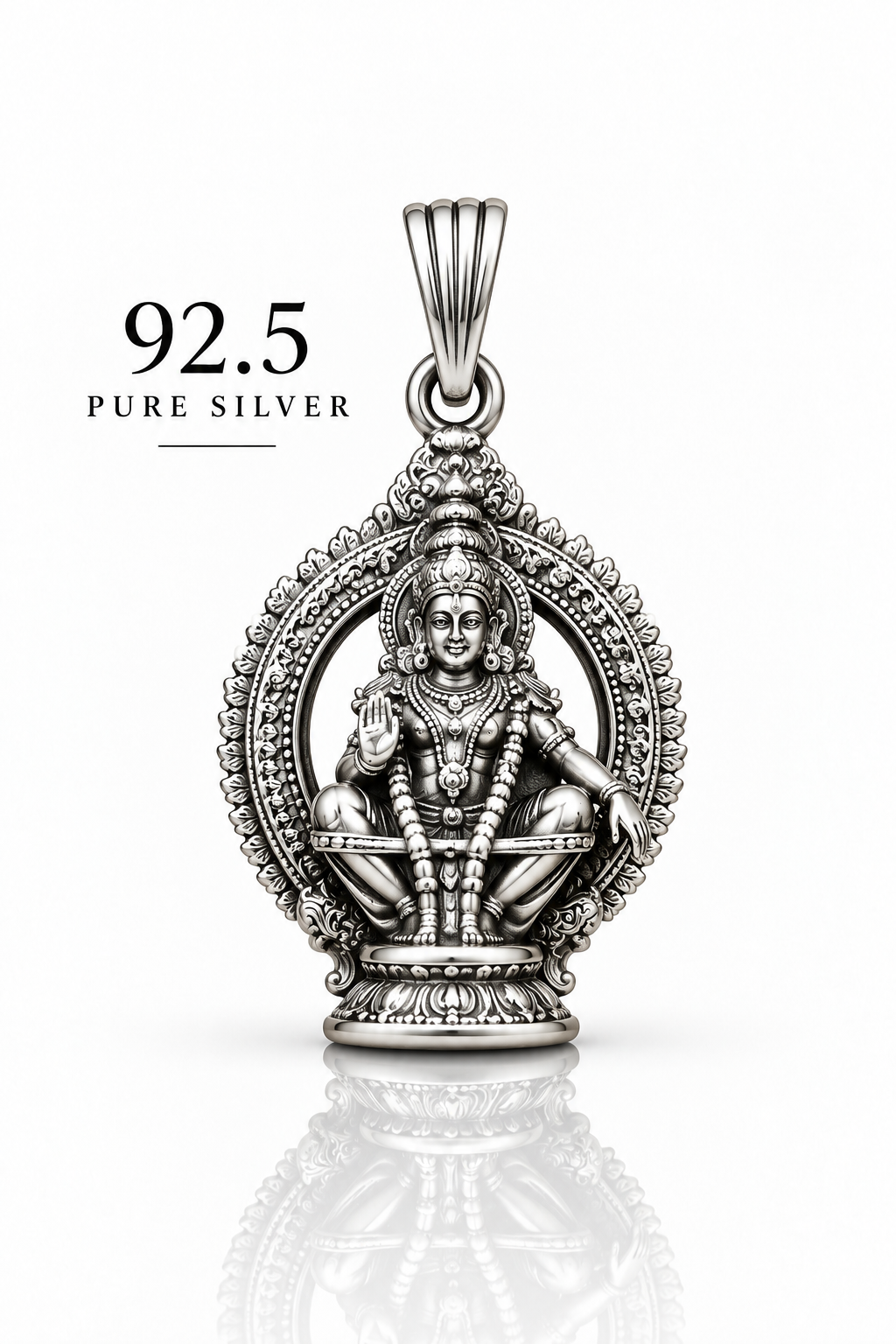 92.5 Silver Lord Ayyappa 3D Antique Dollar | ZORKI