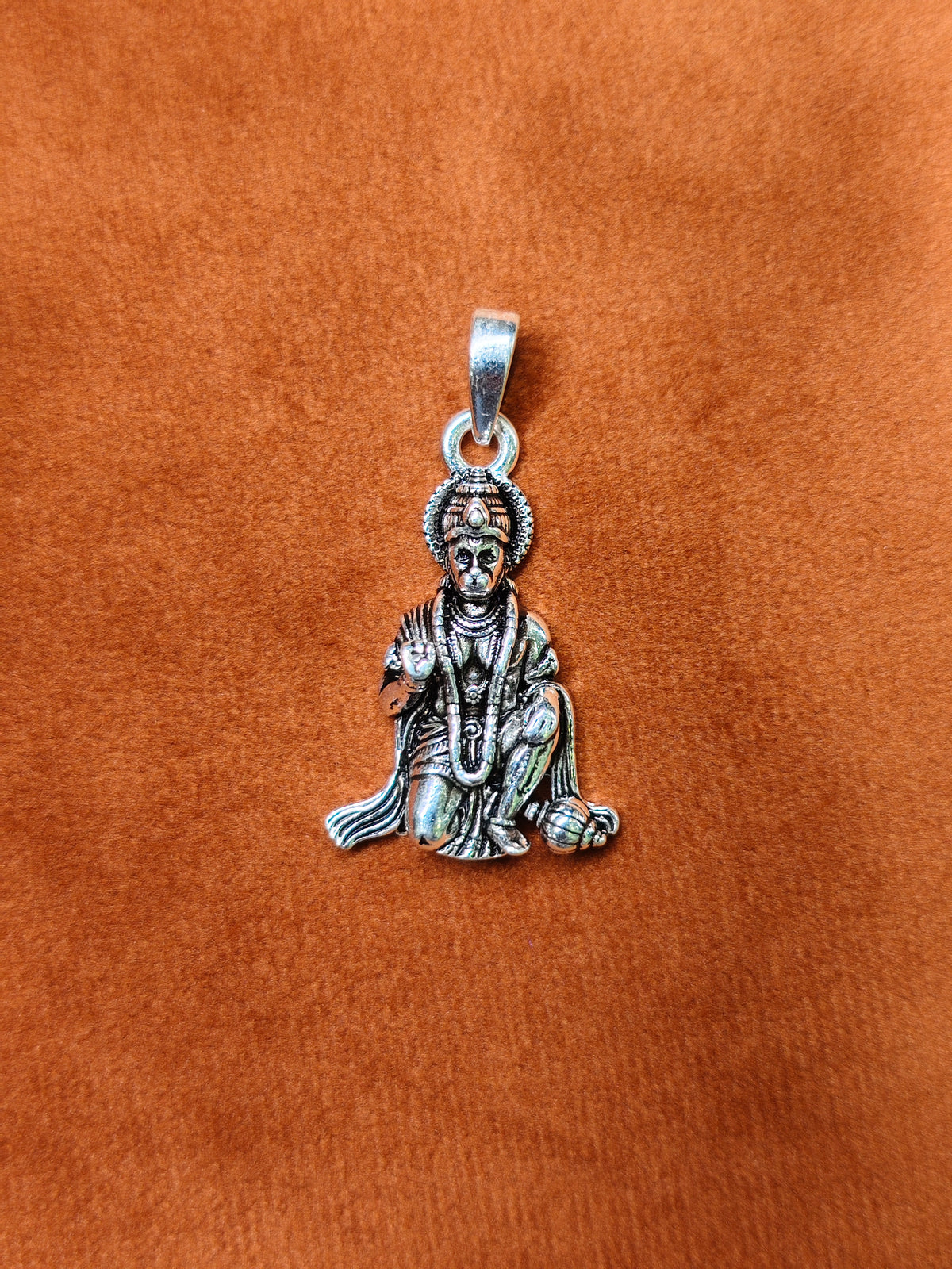 92.5 Silver Blessing Hanuman Ji Pendant | ZORKI