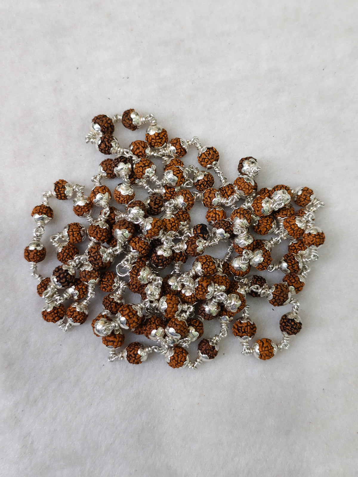 Rudraksha malai with silver cup - 108 beeds | ZORKI