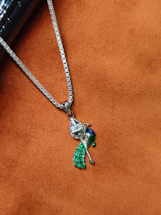 92.5 Silver Murugan Vel Mayil Pendant Dollar | ZORKI