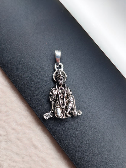 92.5 Silver Blessing Hanuman Ji Pendant | ZORKI