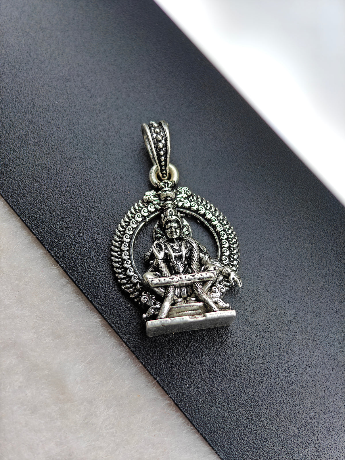 92.5 Silver Ayyappa Dollar | Oxidised Silver
