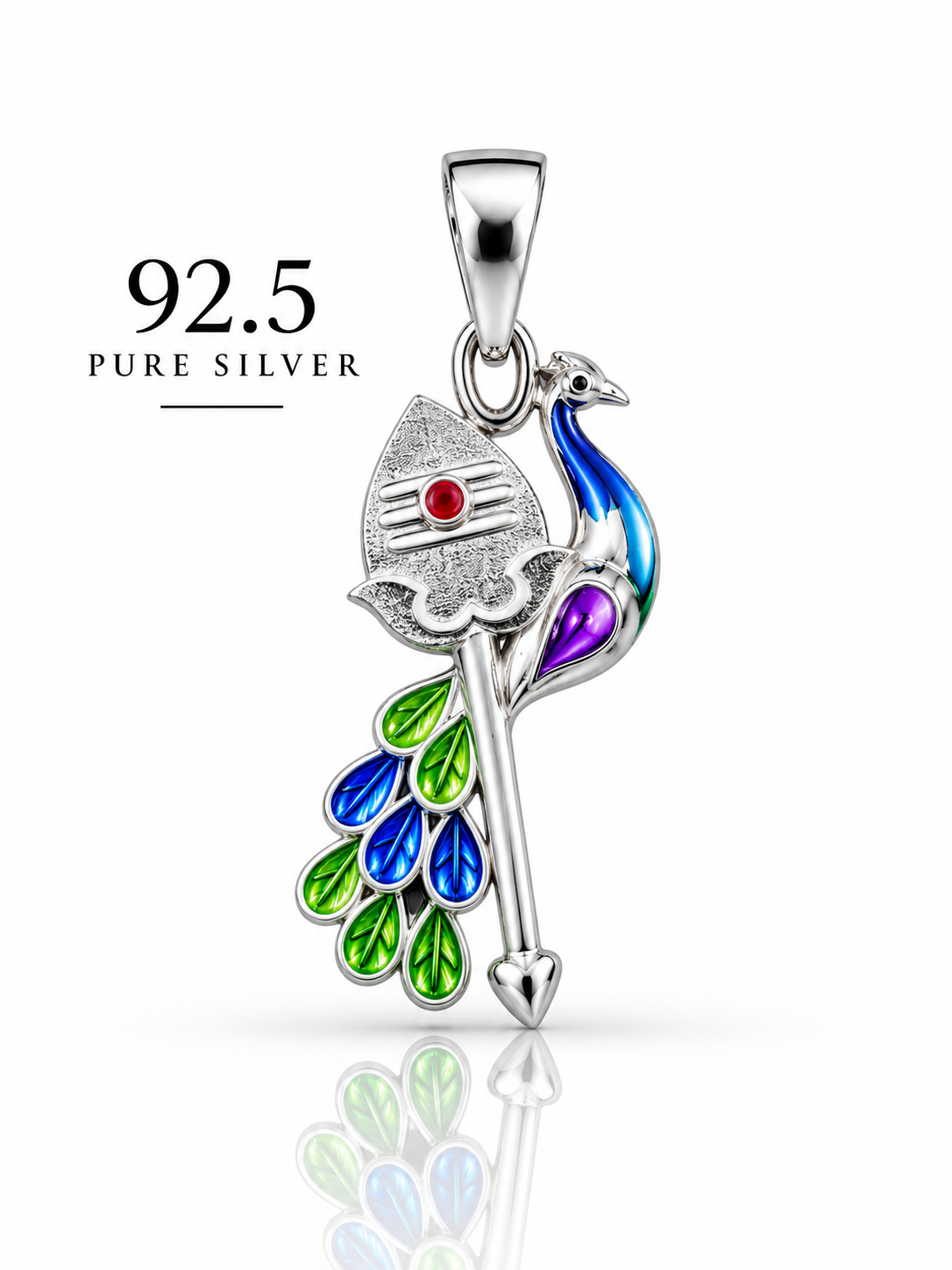 92.5 Silver Vel Mayil Murugan Divine Pendant | ZORKI