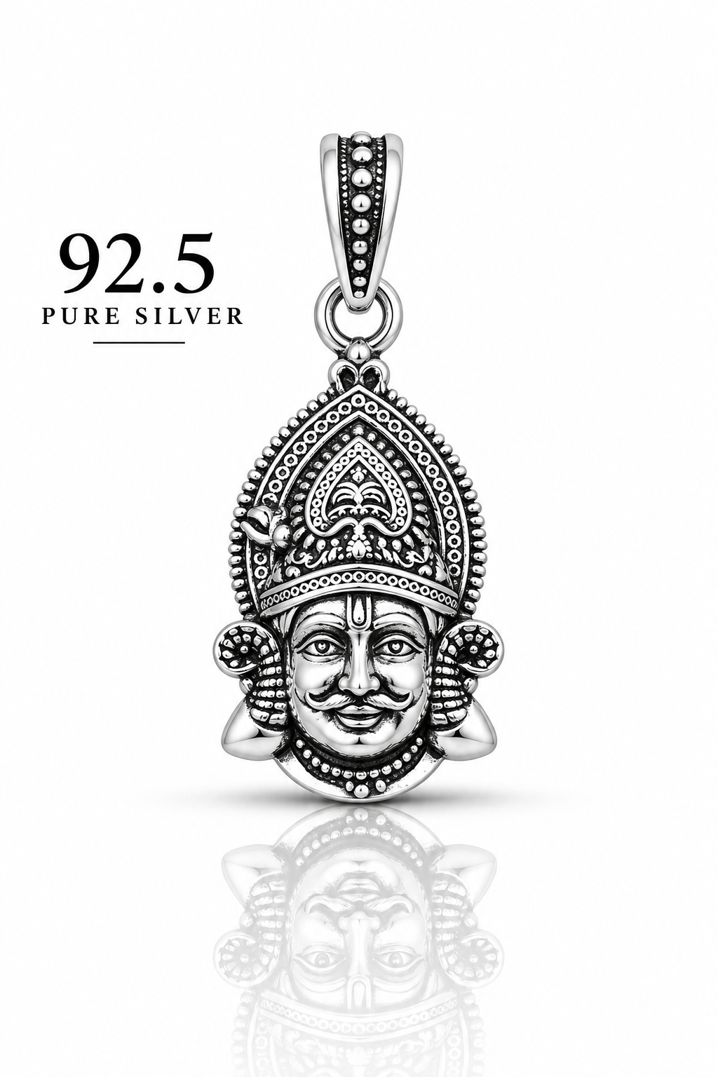 92.5 Silver Khatu Shyam Ji Face Pendant | ZORKI