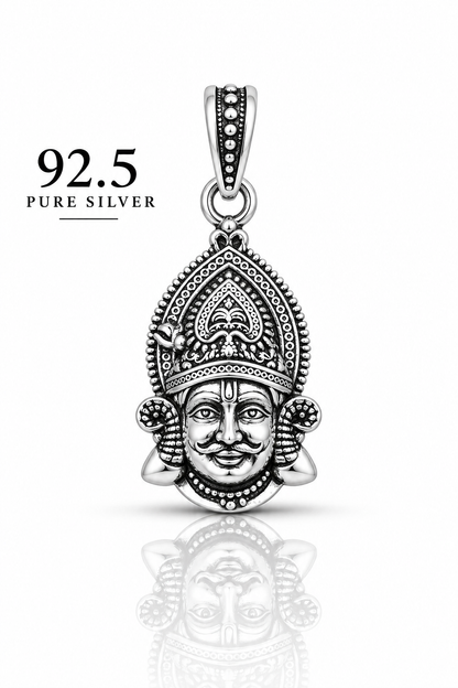 92.5 Silver Khatu Shyam Ji Face Pendant | ZORKI