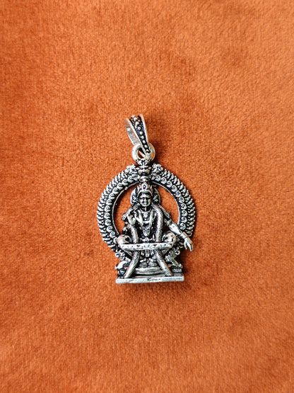 92.5 Silver Ayyappa Dollar | Oxidised Silver