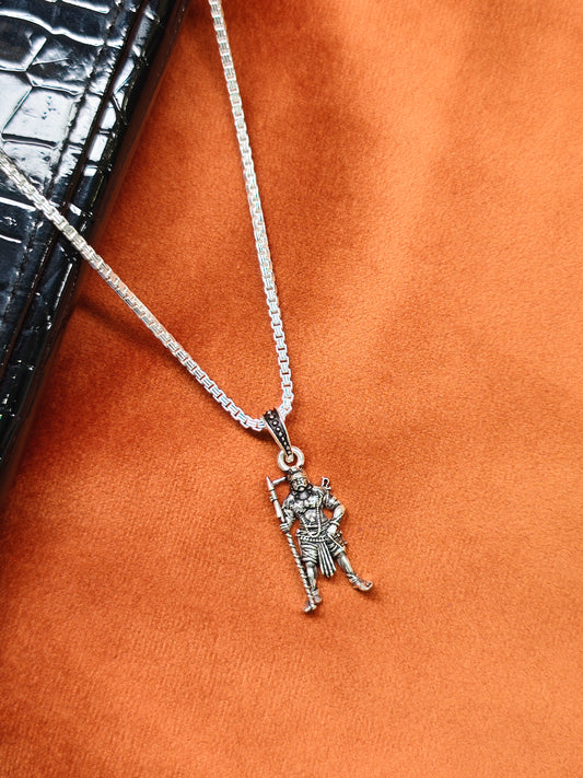 92.5 Silver Karuppu Samy Dollar | Kaval Deivam Pendant | ZORKI